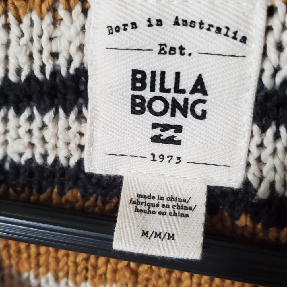 BillaBong Easy Going Striped Jumper Cropped Sweater Medium - Picture 6 of 7